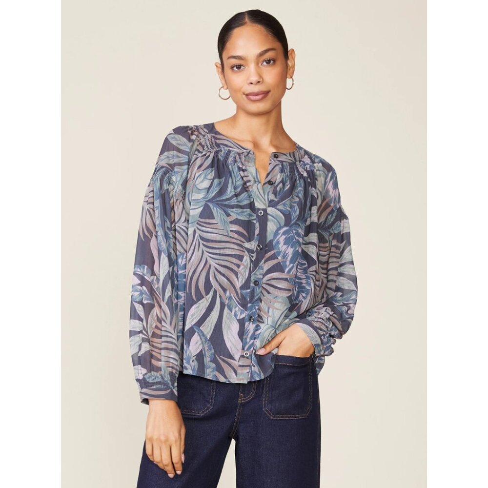 Anthem the Label Long Sleeve Printed Blouse NEW